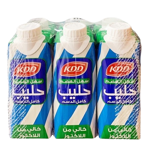 كي دي دي حليب سهل الهضم كامل الدسم خالي من اللاكتوز 250x6 مل